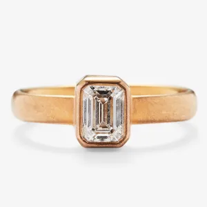 Sonoma Emerald Cut Diamond Ring in 22K Apricot Gold