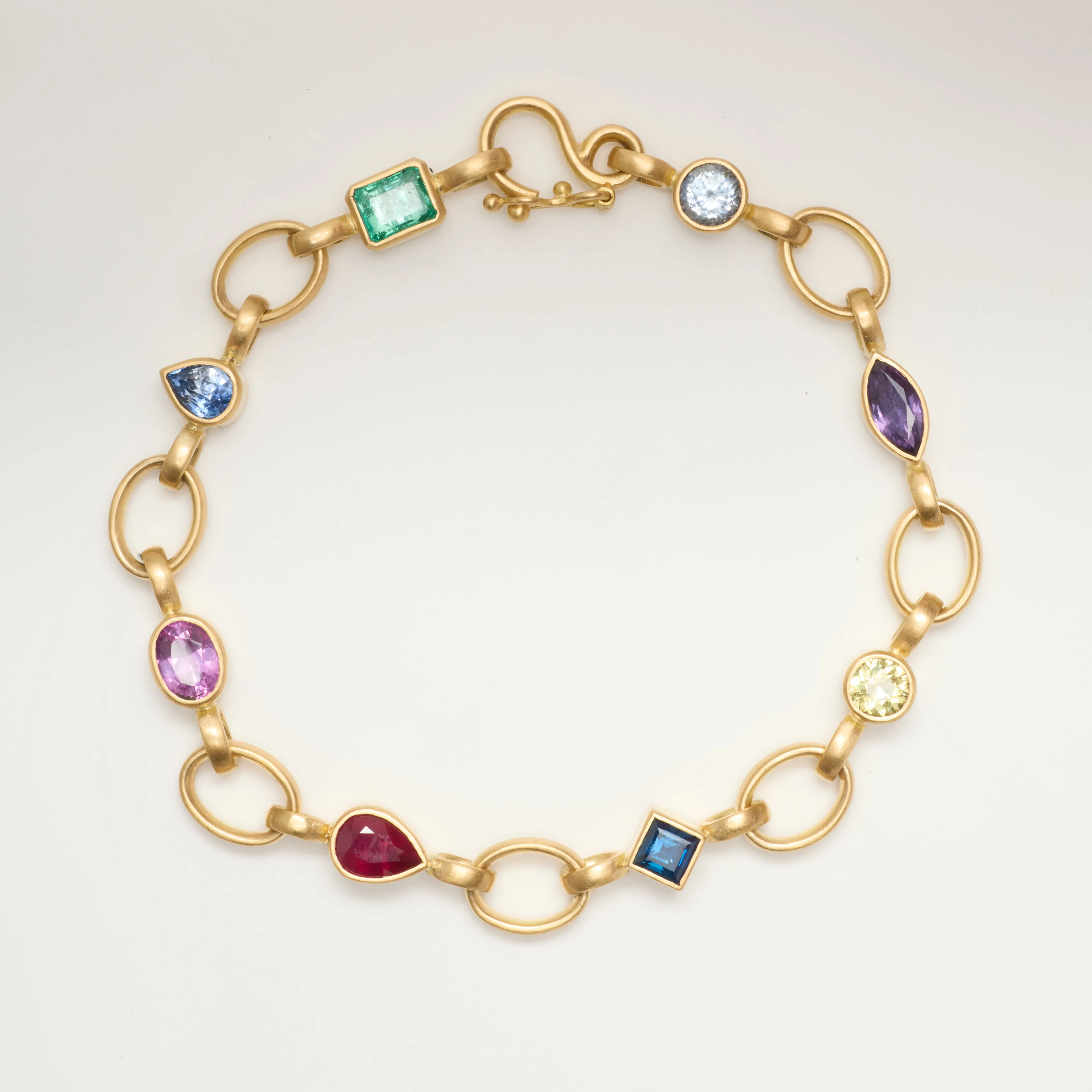 Sonoma "Marianne" Multi Gem Link Bracelet in 20K Peach Gold