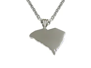 South Carolina State Map Shape Pendant Necklace