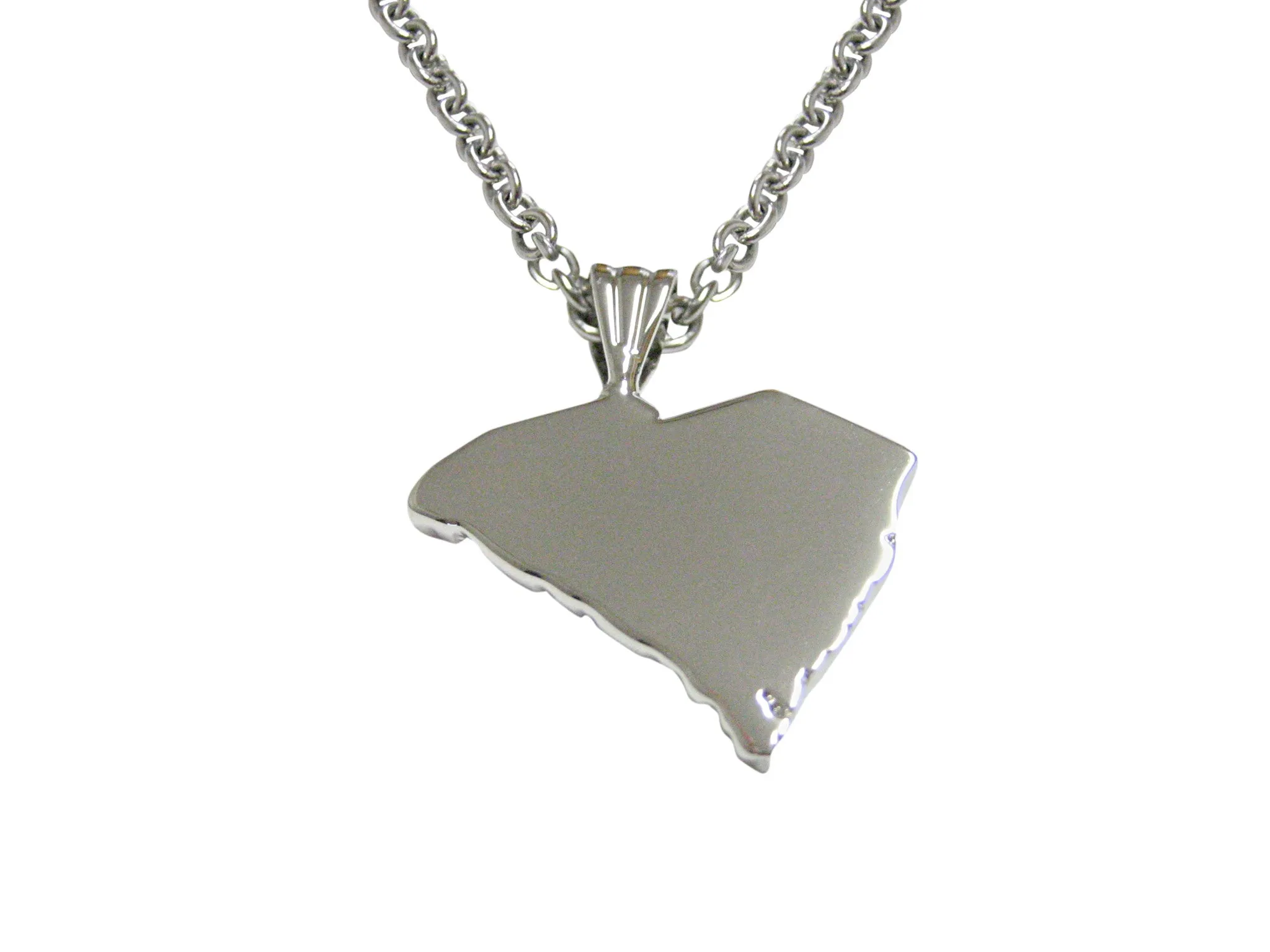 South Carolina State Map Shape Pendant Necklace