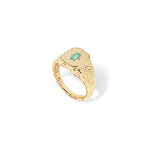 Spade Warisan Minor Emerald Signet Ring