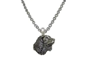 Spaniel Dog Head Pendant Necklace