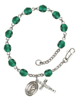 St. Florian Custom Birthstone Rosary Bracelet