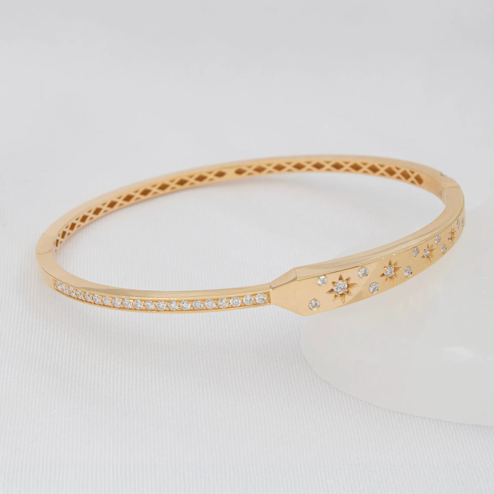 Starburst Diamond Bangle Bracelet