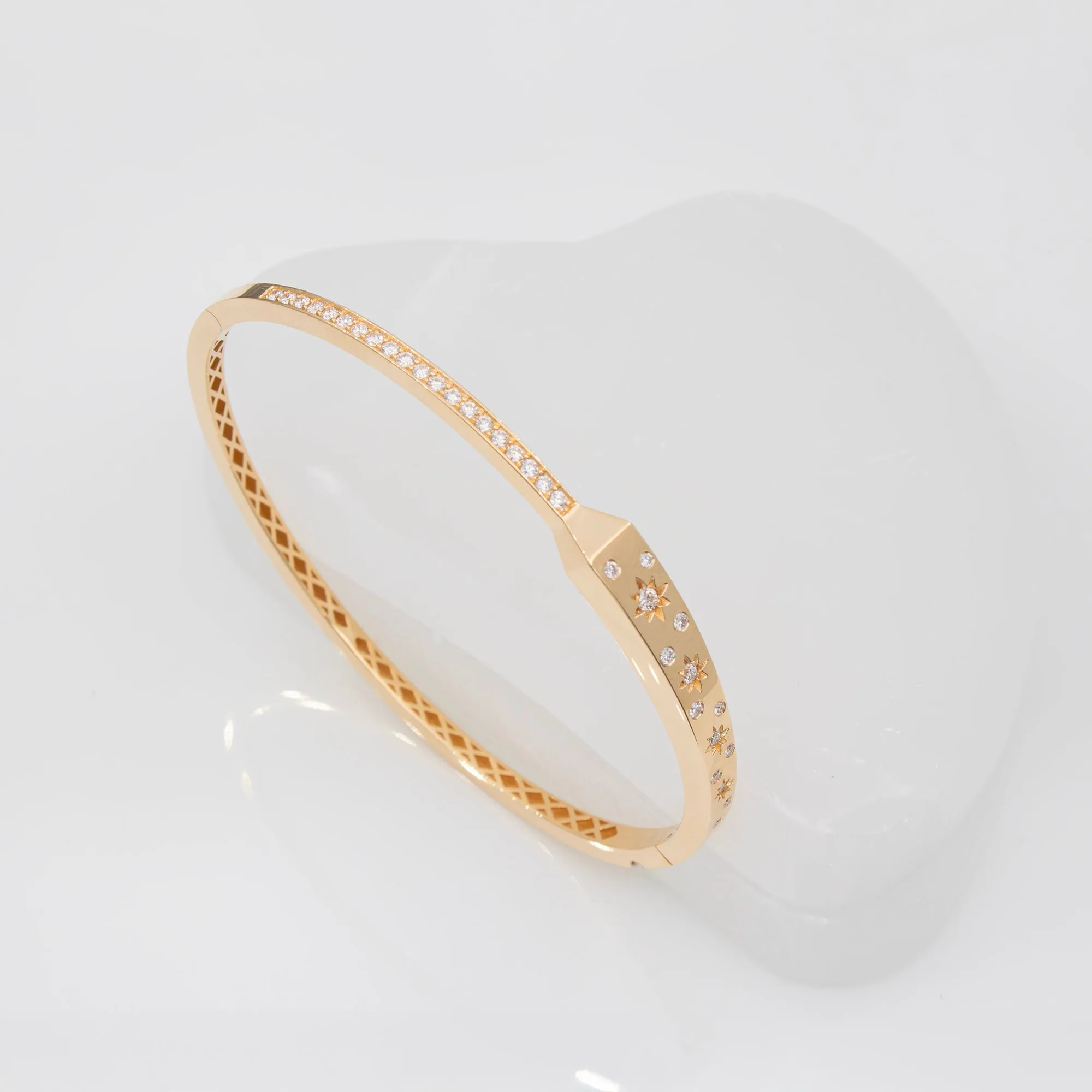 Starburst Diamond Bangle Bracelet