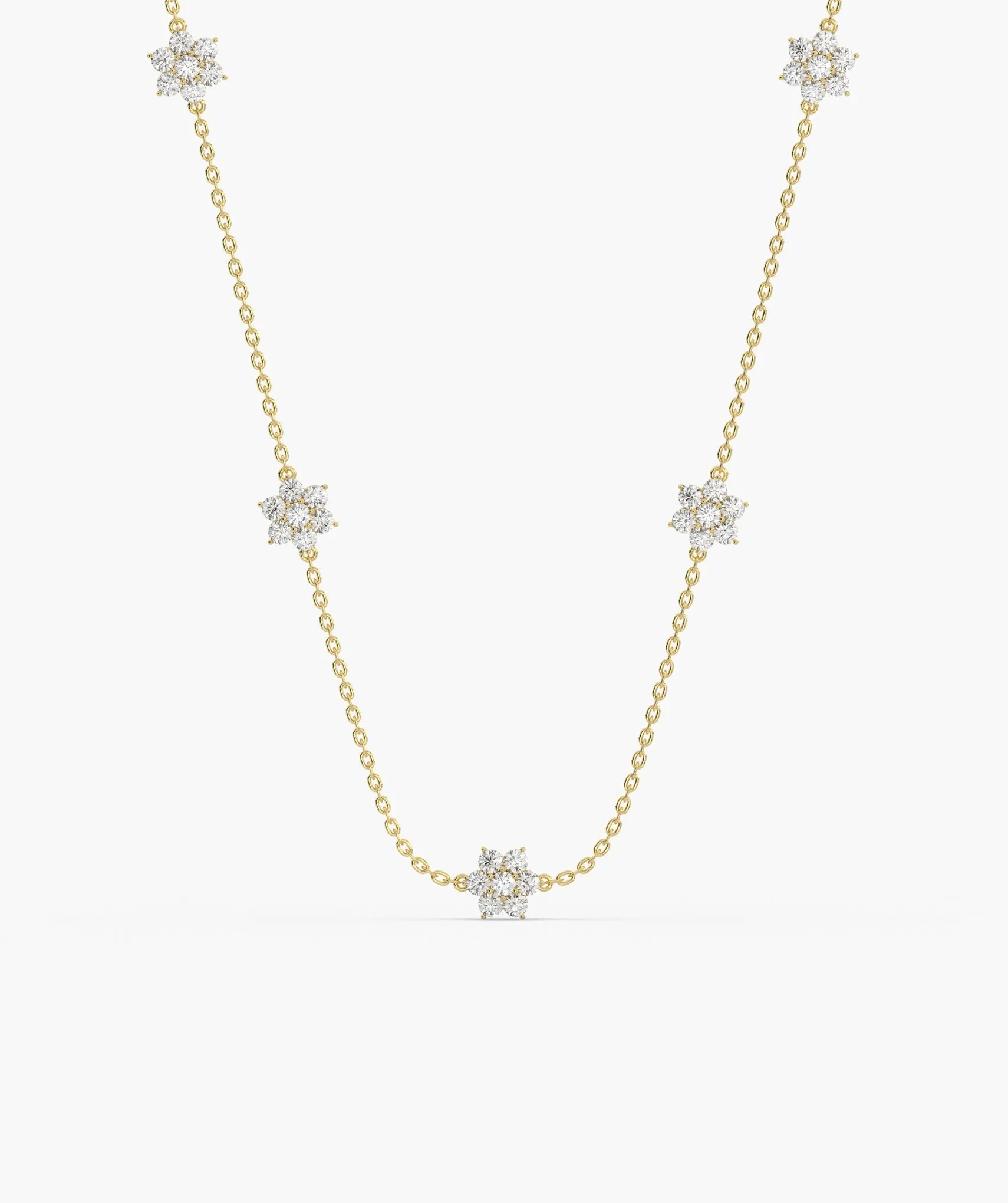 Starry Diamond Cluster Necklace