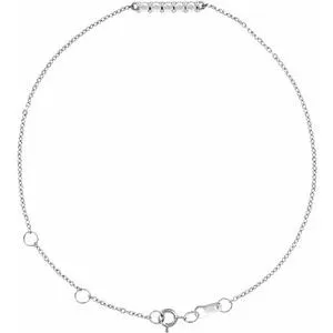 Sterling Silver 1/10 CTW Natural Diamond Bar 6 1/2-7 1/2" Bracelet
