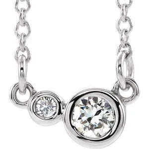 Sterling Silver 1/8 CTW Diamond 18" Necklace
