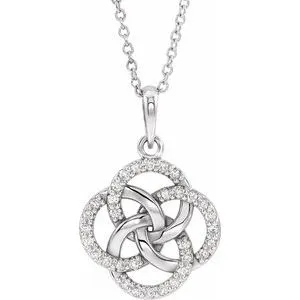 Sterling Silver 1/8 CTW Diamond Five-Fold Celtic Necklace