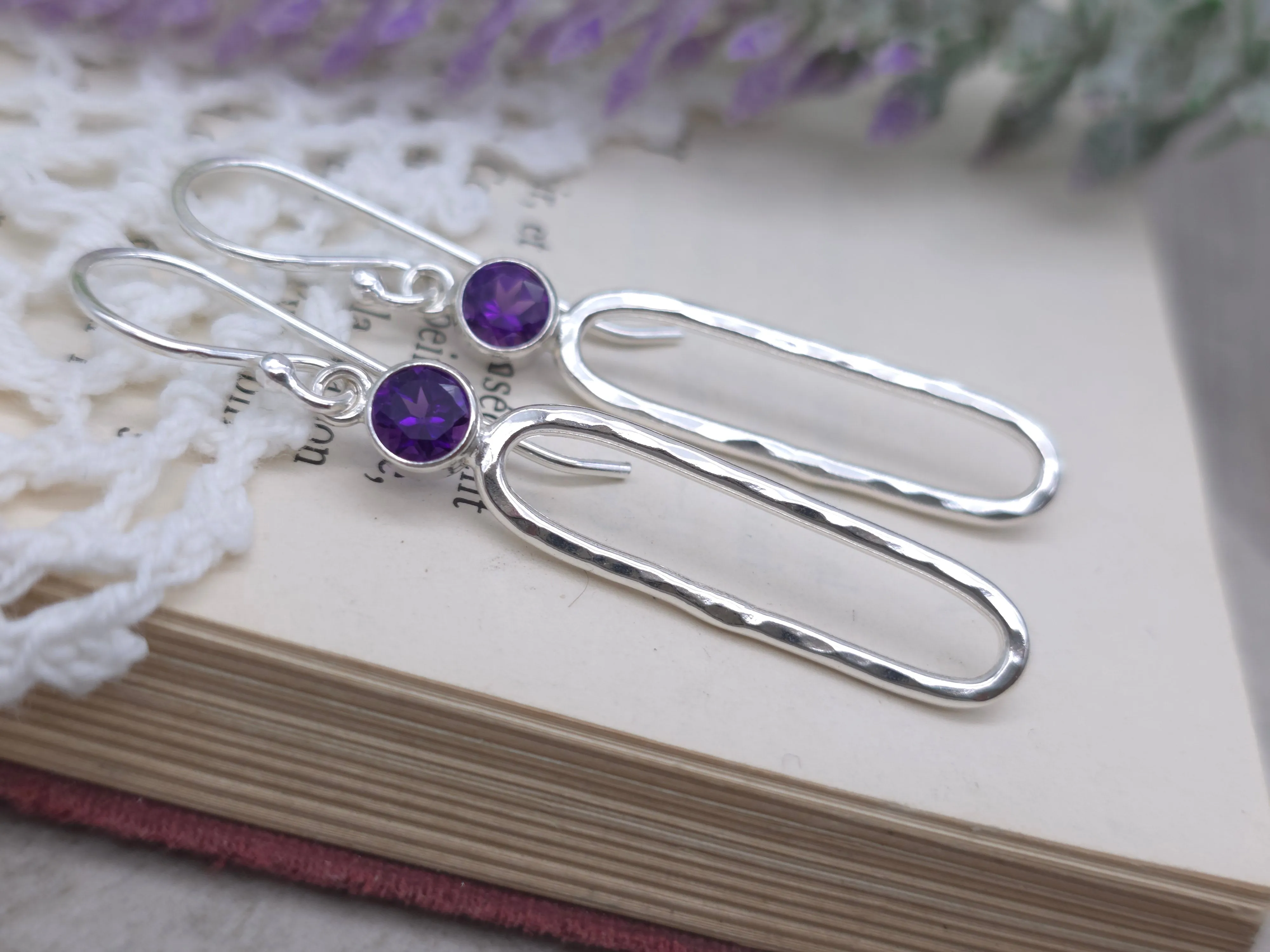 Sterling Silver Amethyst Earrings