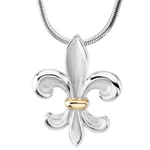 Sterling Silver & 14K Yellow Fleur-de-Lis 18" Necklace