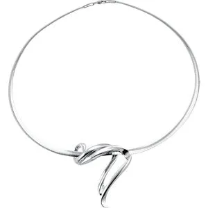 Sterling Silver & 14K Yellow Freeform 18" Reversible Omega Necklace