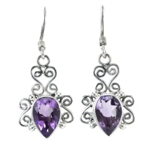 Sterling Silver and Amethyst Earrings