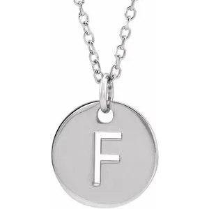 Sterling Silver Initial F 16-18" Necklace