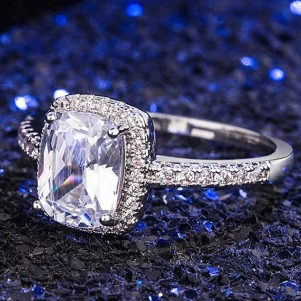 Sterling Silver Vintage Emerald Rings For Women Wedding Engagement Jewelry