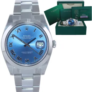 STICKERS 2020 NEW PAPERS Rolex DateJust 41 Steel 126300 Blue Roman Watch Box