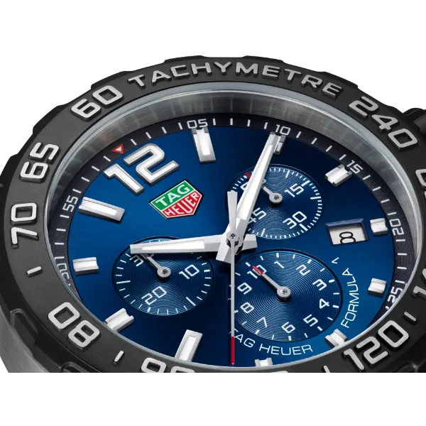 Tag Heuer Formula 1 Blue Silicone Strap Blue Dial Chronograph Quartz Watch for Gents - CAZ1O1AV.FT8077