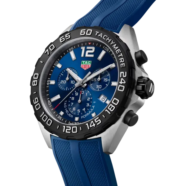 Tag Heuer Formula 1 Blue Silicone Strap Blue Dial Chronograph Quartz Watch for Gents - CAZ1O1AV.FT8077
