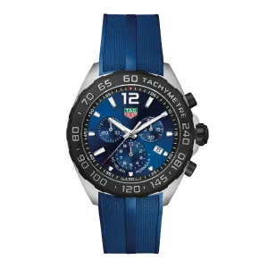 Tag Heuer Formula 1 Blue Silicone Strap Blue Dial Chronograph Quartz Watch for Gents - CAZ1O1AV.FT8077