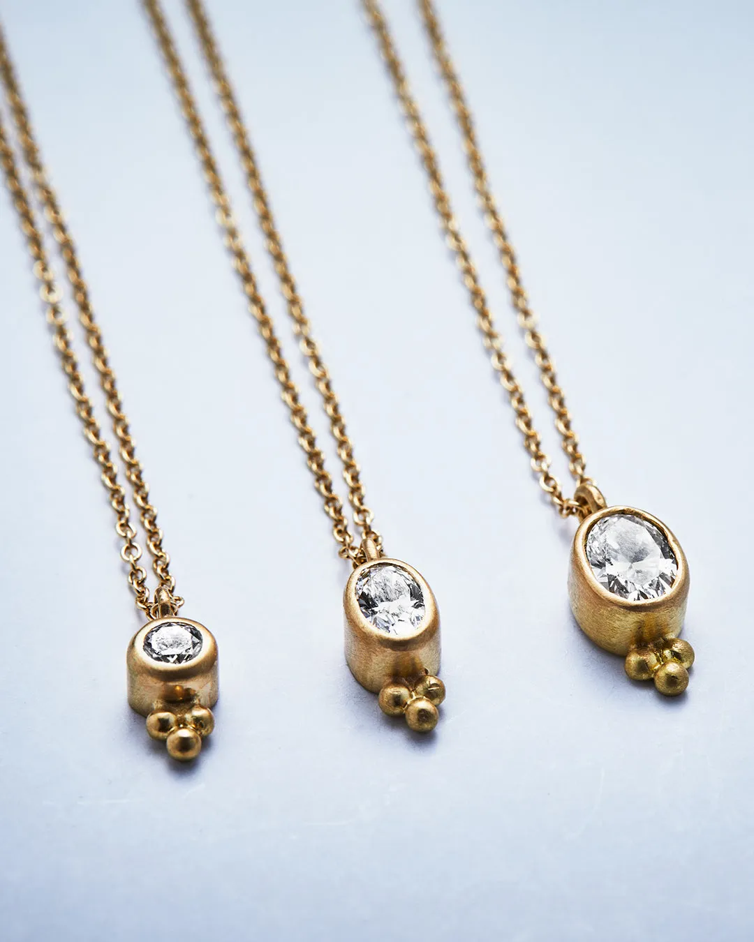 Tania Round Diamond Necklace in 20K Peach Gold- 18"
