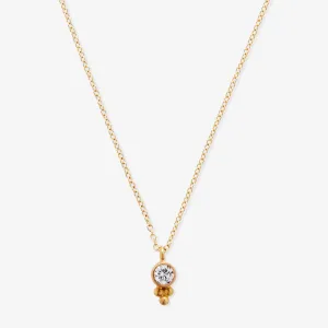 Tania Round Diamond Necklace in 20K Peach Gold- 18"