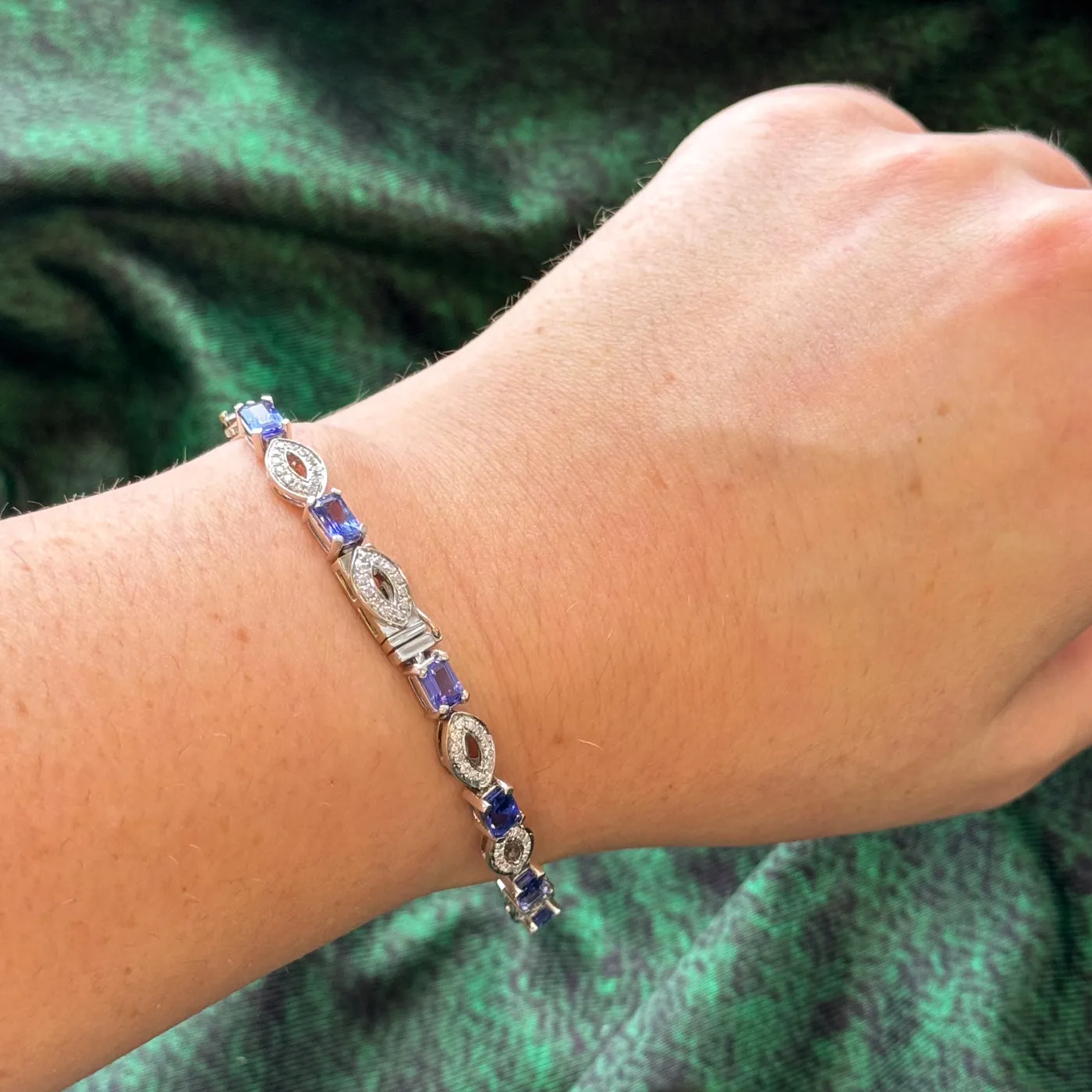 Tanzanite & Diamond Bracelet | 6.66ctw, 1.04ctw | 7.5" |