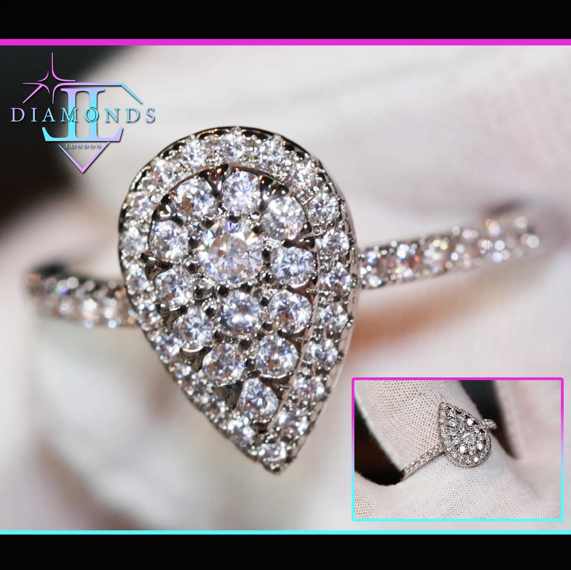 Teardrop Ring | Pear Shape Ring | Teardrop Engagement Ring | Pear Cut Diamond Ring