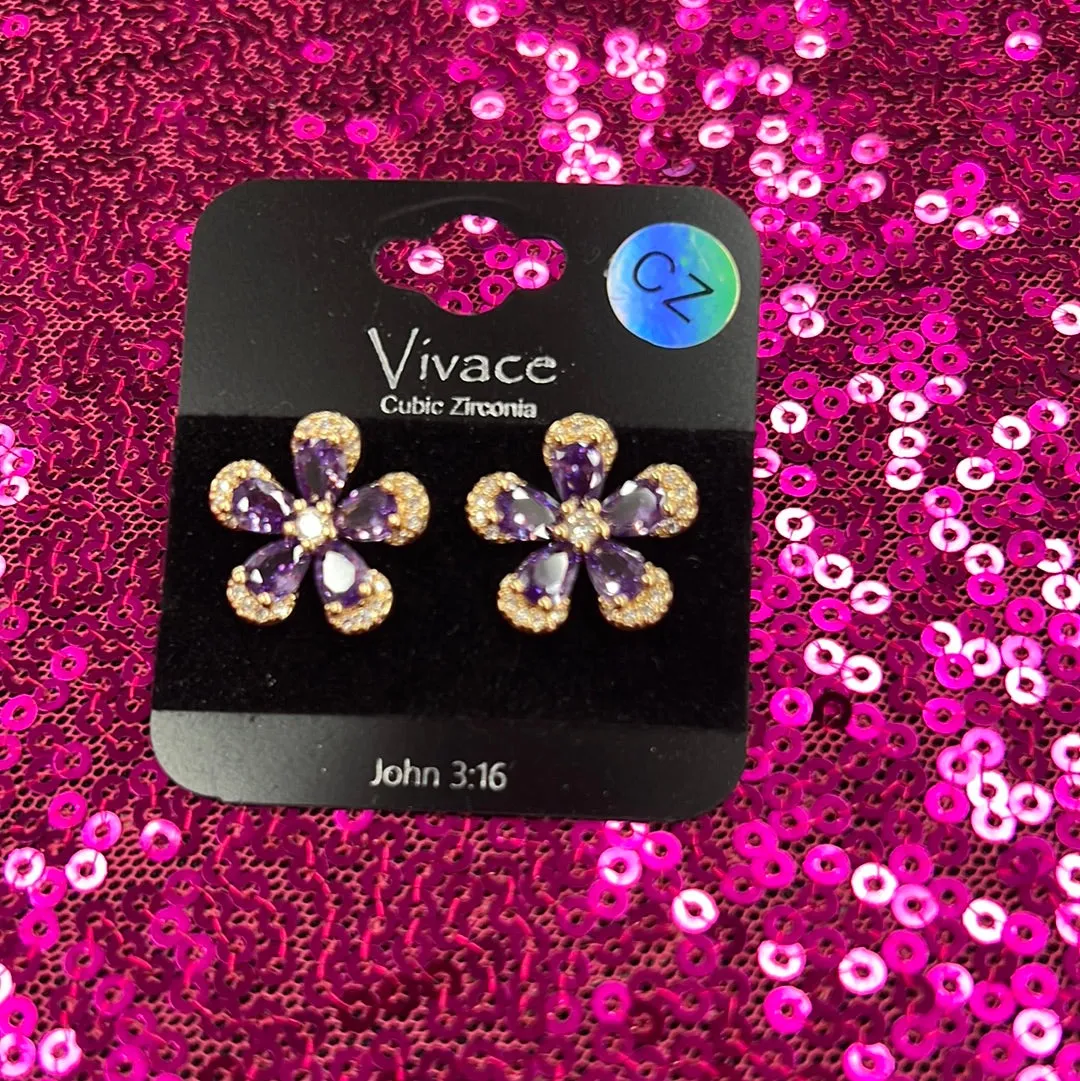 The Purple Flower Earrings