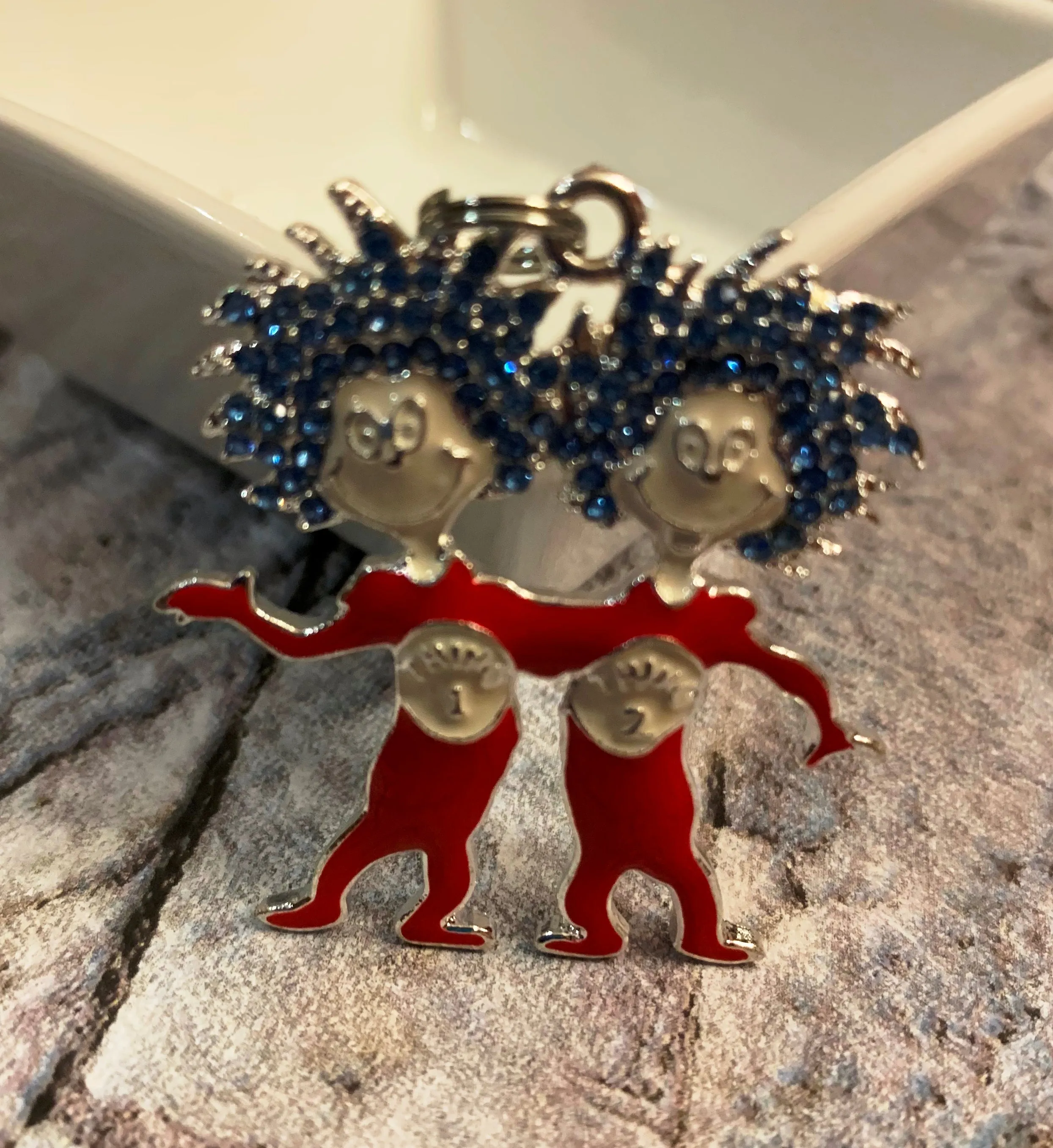 Thing 1 and 2 Rhinestone Pendant