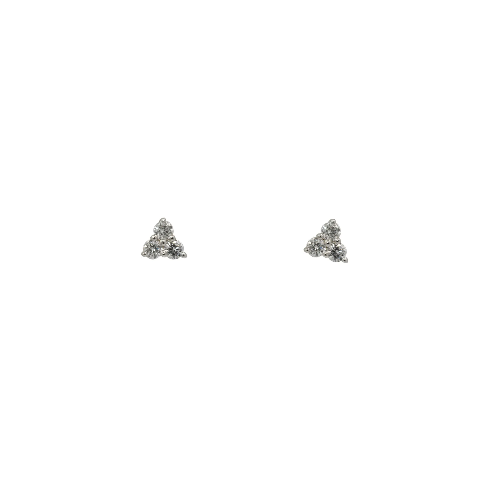 Three Stone Diamond Earring Cluster