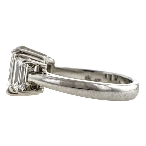 Three Stone Emerald Cut Ring, 1.71ct