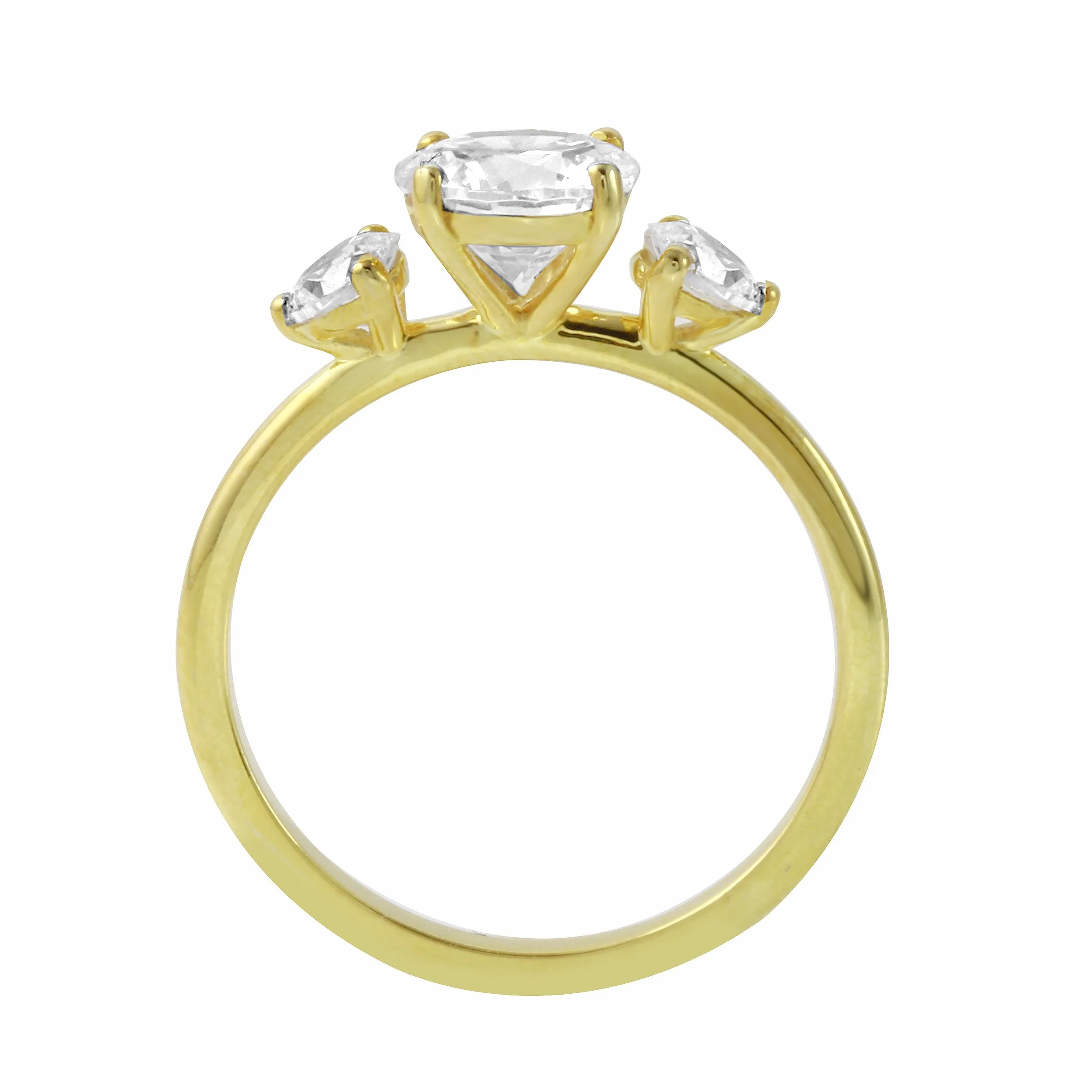 Three Stone Round Diamond Engagement Ring