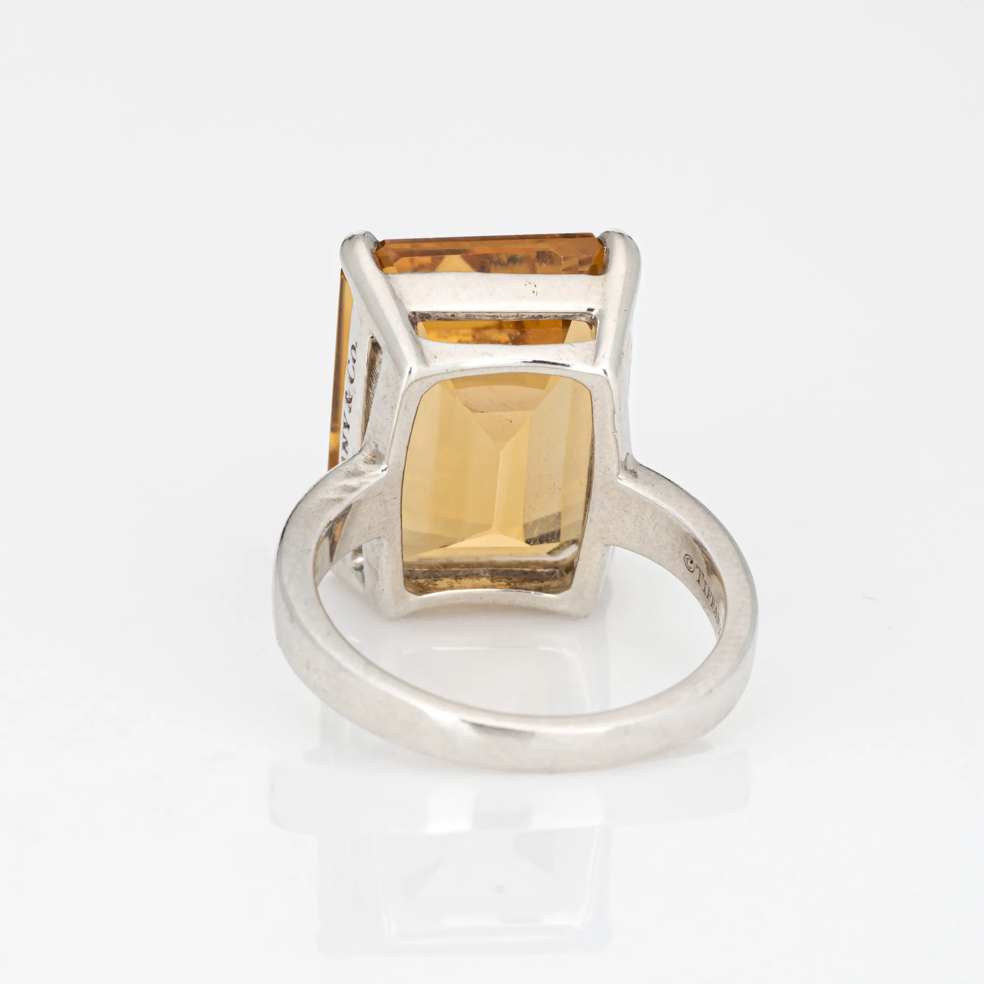 Tiffany & Co 10ct Citrine Ring Sparklers Sterling Silver Sz 6 Fine Jewelry
