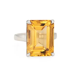 Tiffany & Co 10ct Citrine Ring Sparklers Sterling Silver Sz 6 Fine Jewelry