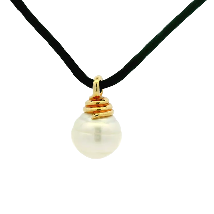 Tiffany & Co. Estate 18k Yellow Gold South Sea Pearl Necklace