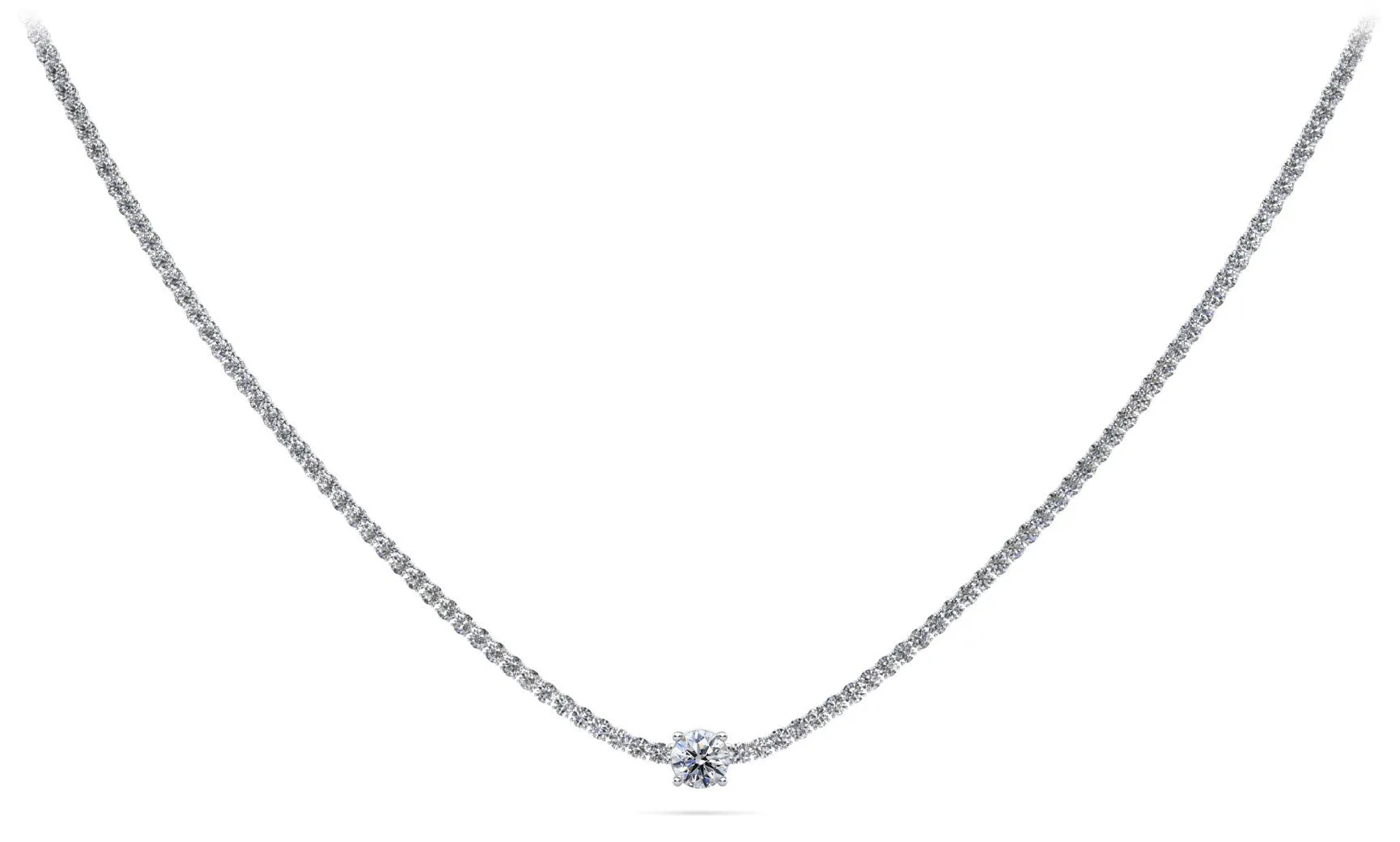 Timeless Dreams Brilliance Round Diamond Necklace with 7.72 ct.(finished) 2.2mm, 6.5mm