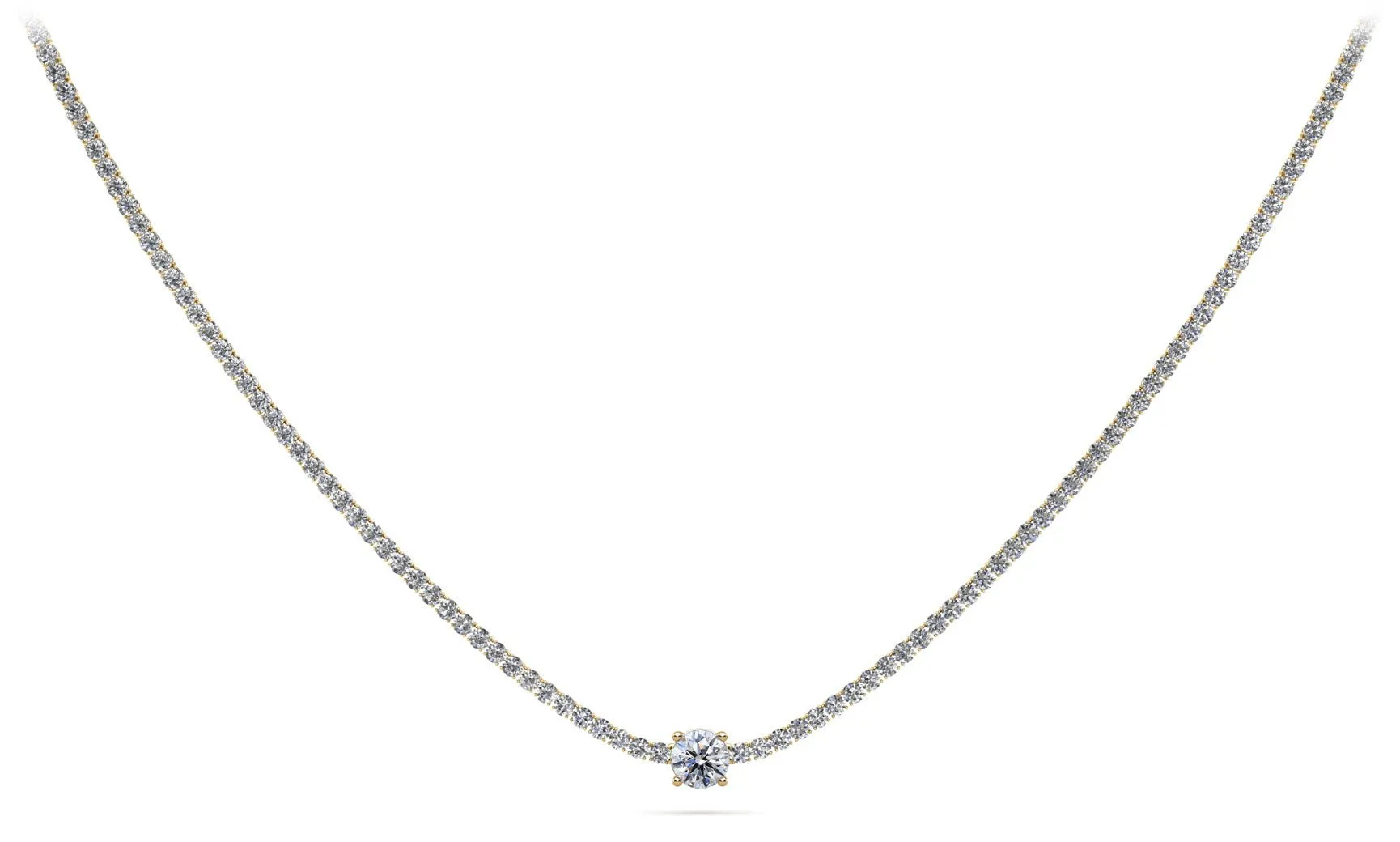 Timeless Dreams Brilliance Round Diamond Necklace with 7.72 ct.(finished) 2.2mm, 6.5mm