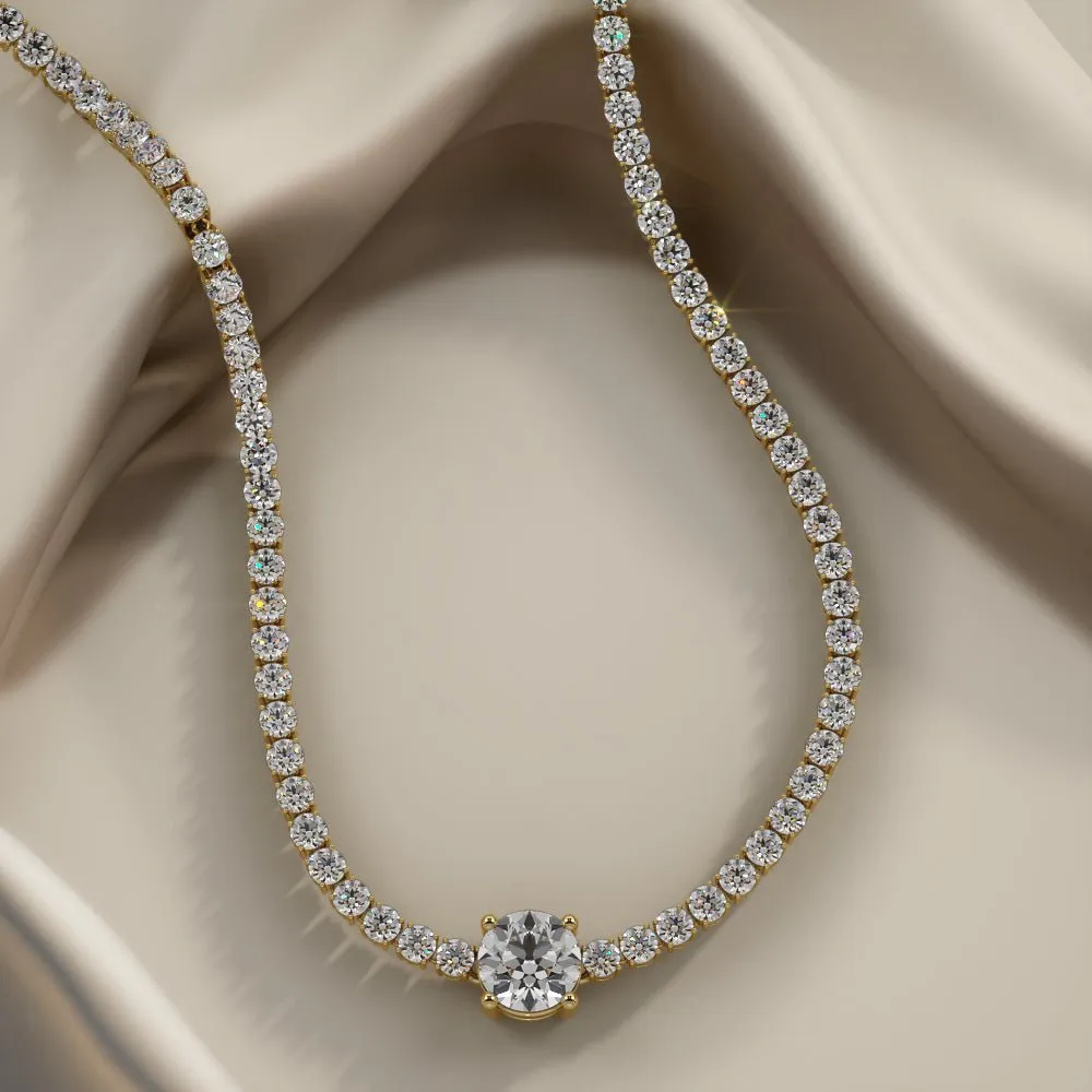 Timeless Dreams Brilliance Round Diamond Necklace with 7.72 ct.(finished) 2.2mm, 6.5mm