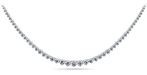 Timeless Three Prong Diamond Tennis Diamond Necklace with 7.99 ct.(finished)
