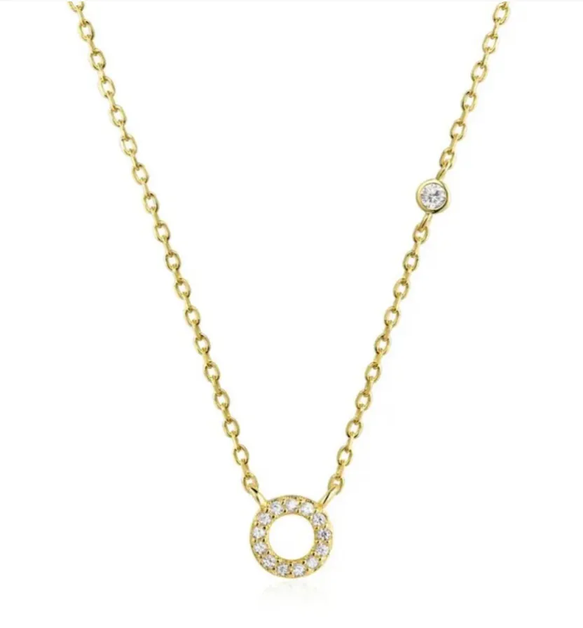 Tiny Diamond Letter Necklace