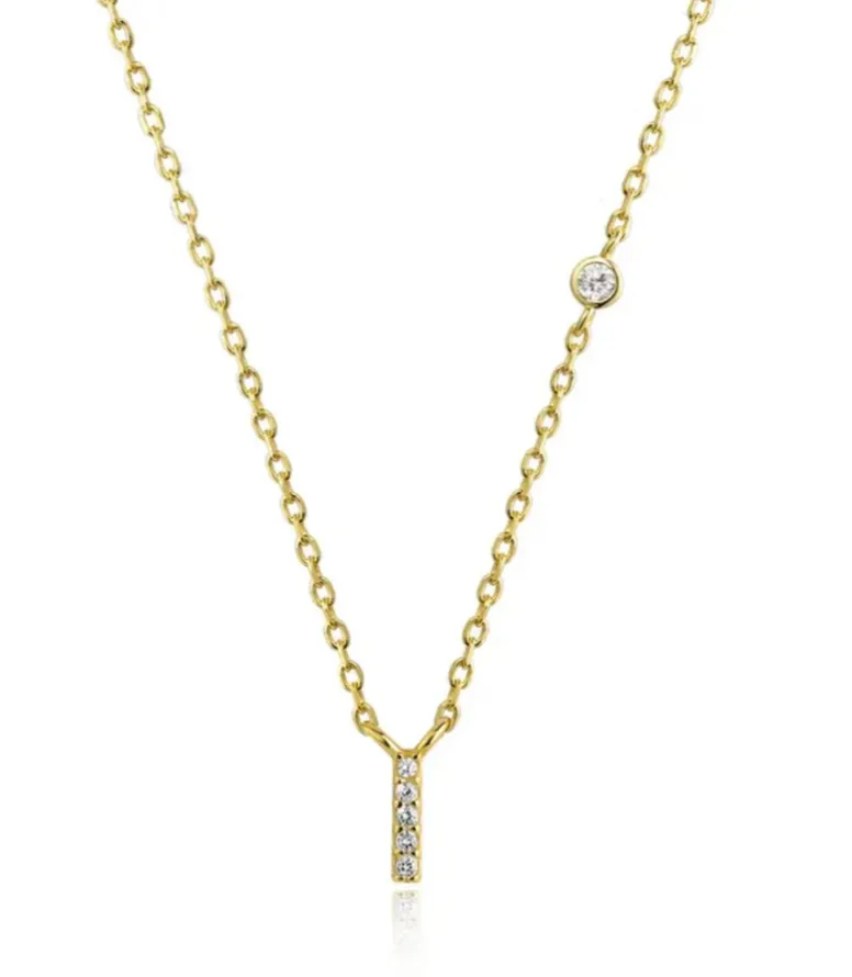 Tiny Diamond Letter Necklace