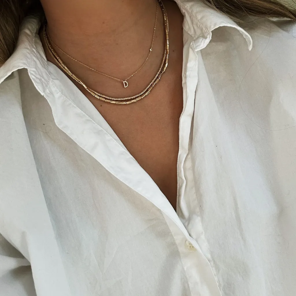 Tiny Diamond Letter Necklace