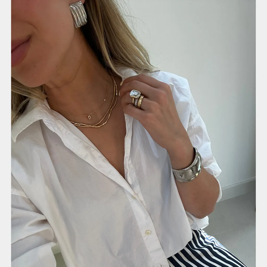 Tiny Diamond Letter Necklace