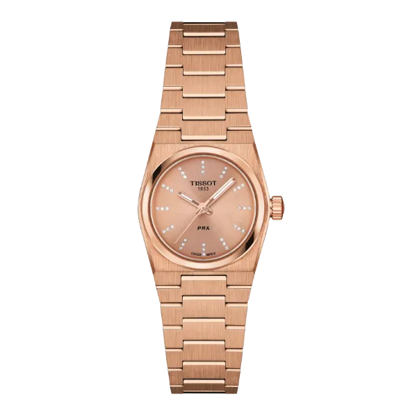 Tissot PRX Gold Stainless Steel Pink Dial Quartz Watch for Ladies - T137.010.33.506.00