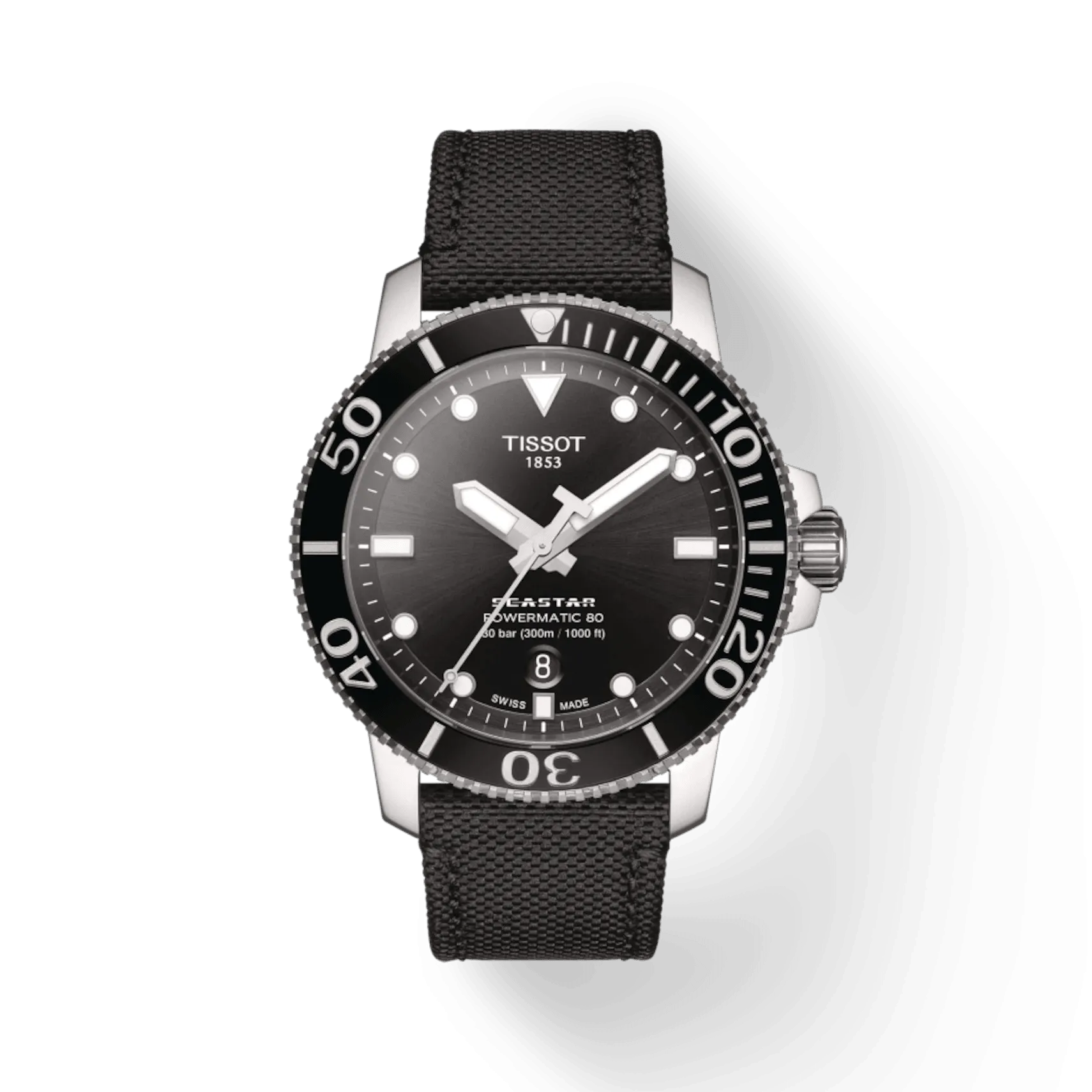 Tissot Seastar 1000 Powermatic 80 Swiss-Made Watch Black Nato Strap