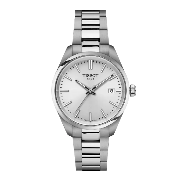 Tissot T-Classic Grey Stainless Steel Silver Dial Quartz Watch for Ladies - T150.210.11.031.00