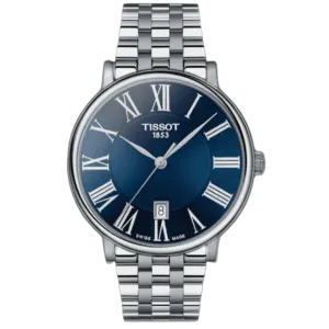 Tissot T-Classic Silver Stainless Steel Blue Dial Quartz Watch for Gents - T122.410.11.043.00
