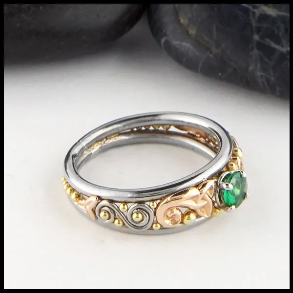 Trinity Knot Tsavorite Ring