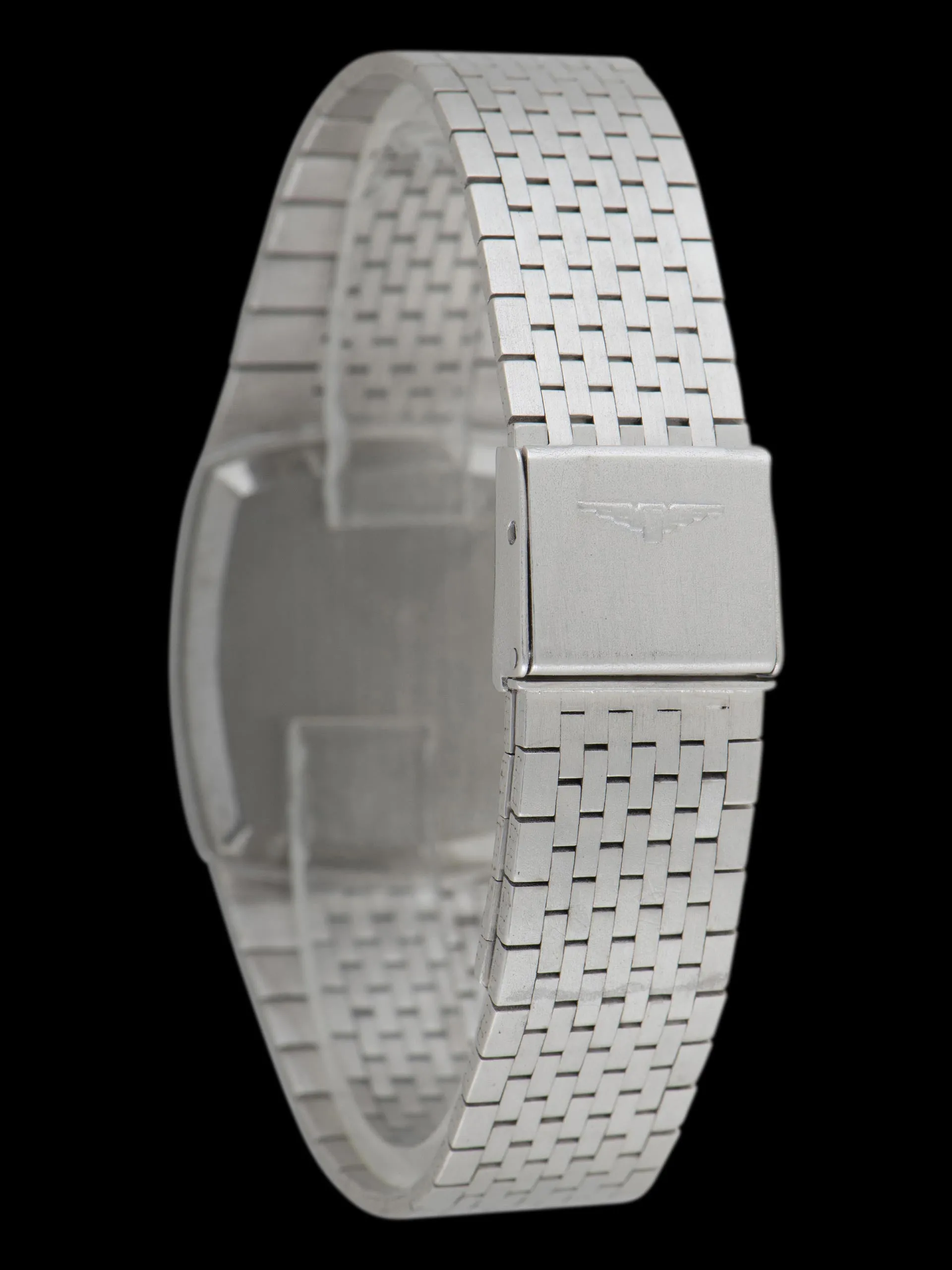 Tropical 1960s Longines Stainless Steel Bracelet Watch "Cal. 18L" (Ref. 1075) Blue "Mosaic" Diamond Dial