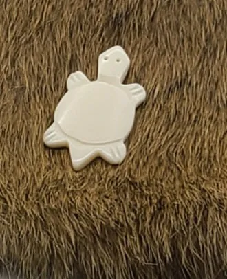 Turtle Pendant, white cow bone, Hand Carved for Necklaces, Bracelets, Earrings, Broaches, Chokers